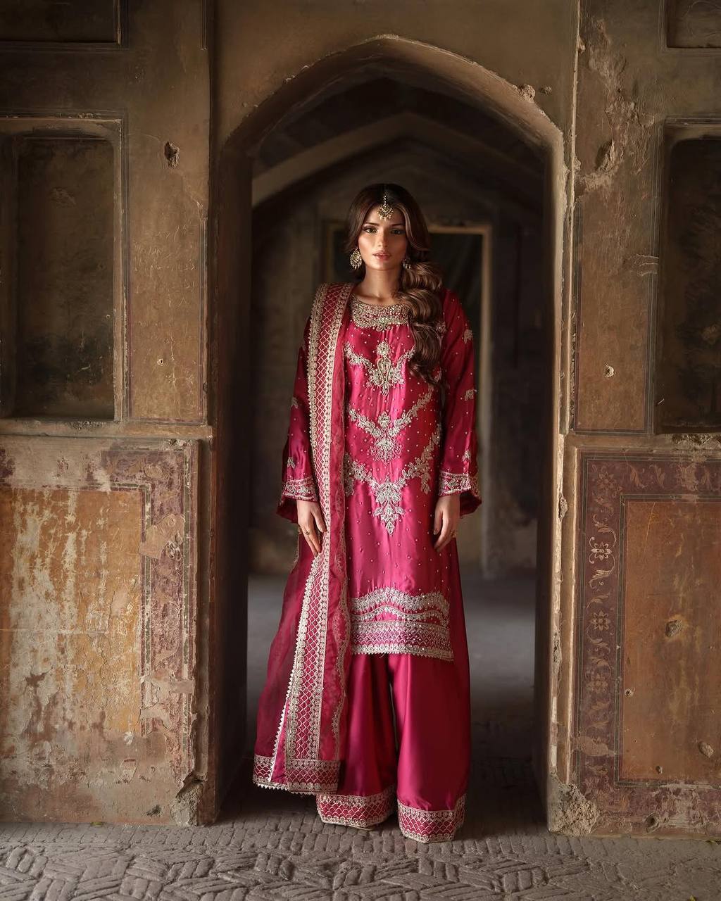Radiant Charm Pink Salaf Suit Elegance