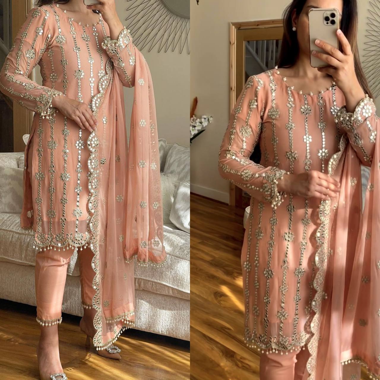 💕*Monsoon Special Presenting New Designer Party Wear Long Pakistani  Suit In Fancy Style*👌💕