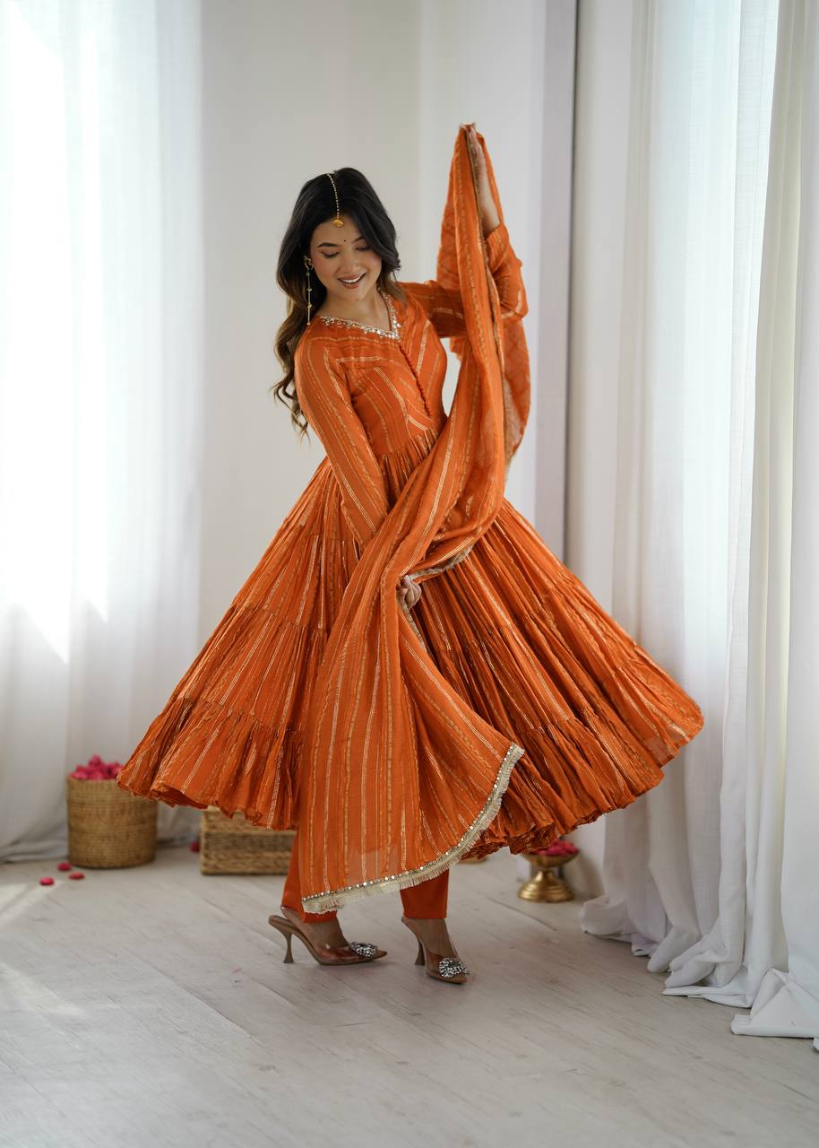 Twirl in Elegance: The Orange Delight