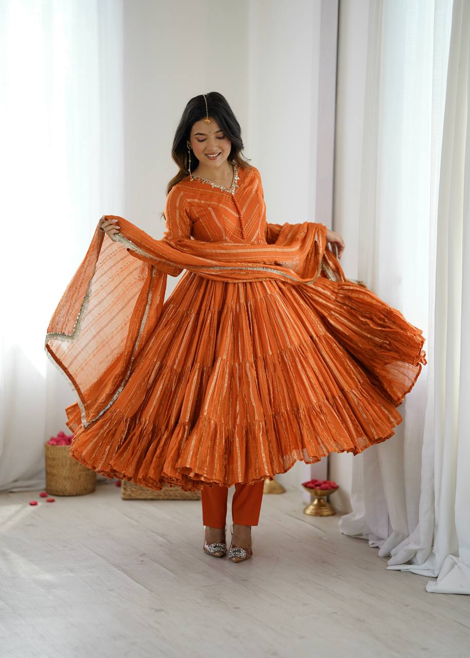 Twirl in Elegance: The Orange Delight