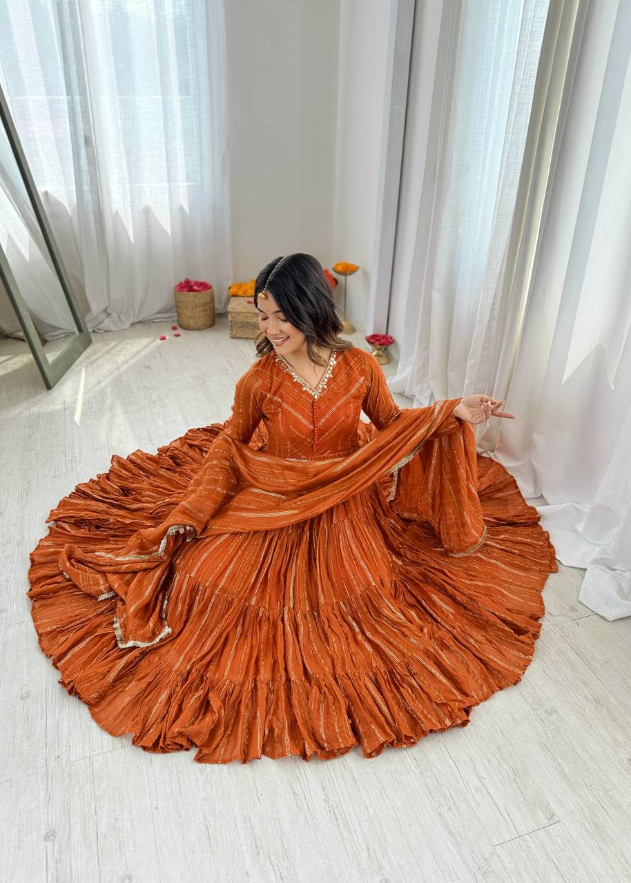 Twirl in Elegance: The Orange Delight