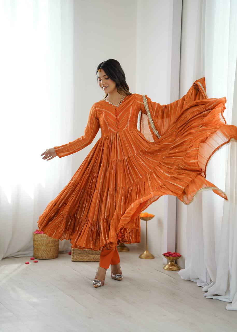 Twirl in Elegance: The Orange Delight