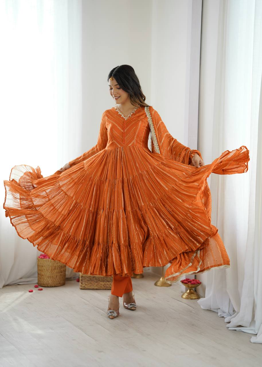 Twirl in Elegance: The Orange Delight