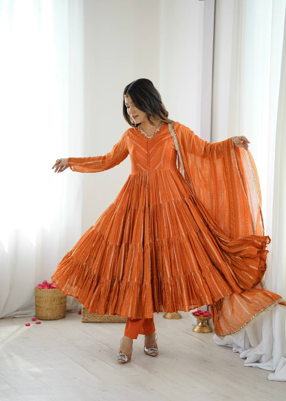 Twirl in Elegance: The Orange Delight