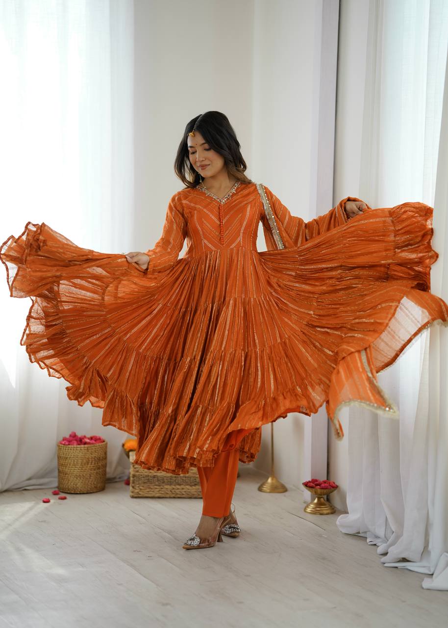 Twirl in Elegance: The Orange Delight