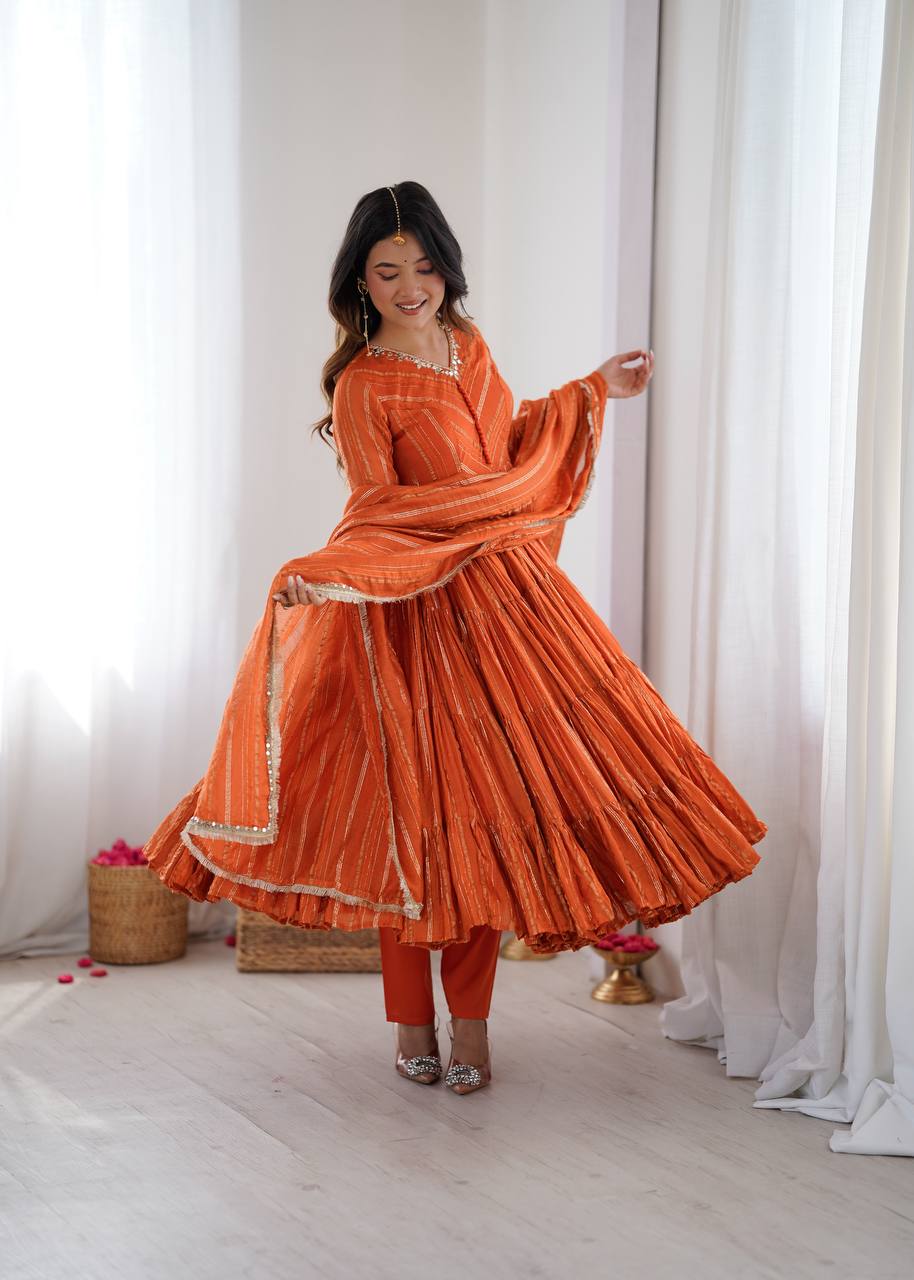 Twirl in Elegance: The Orange Delight
