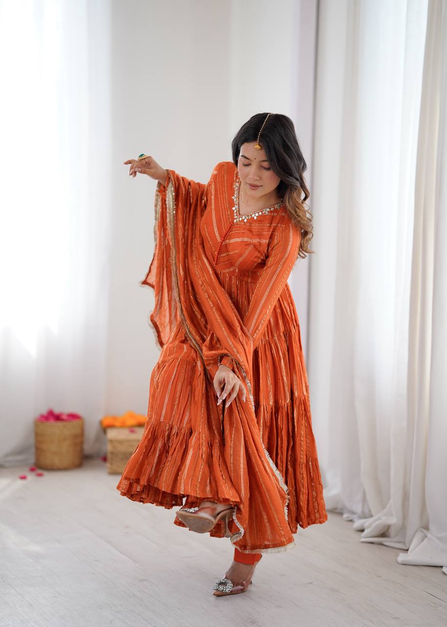Twirl in Elegance: The Orange Delight