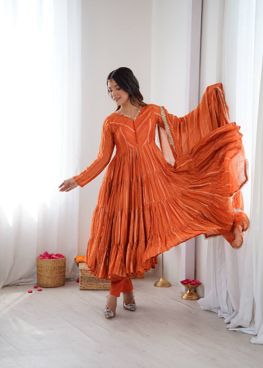 Twirl in Elegance: The Orange Delight