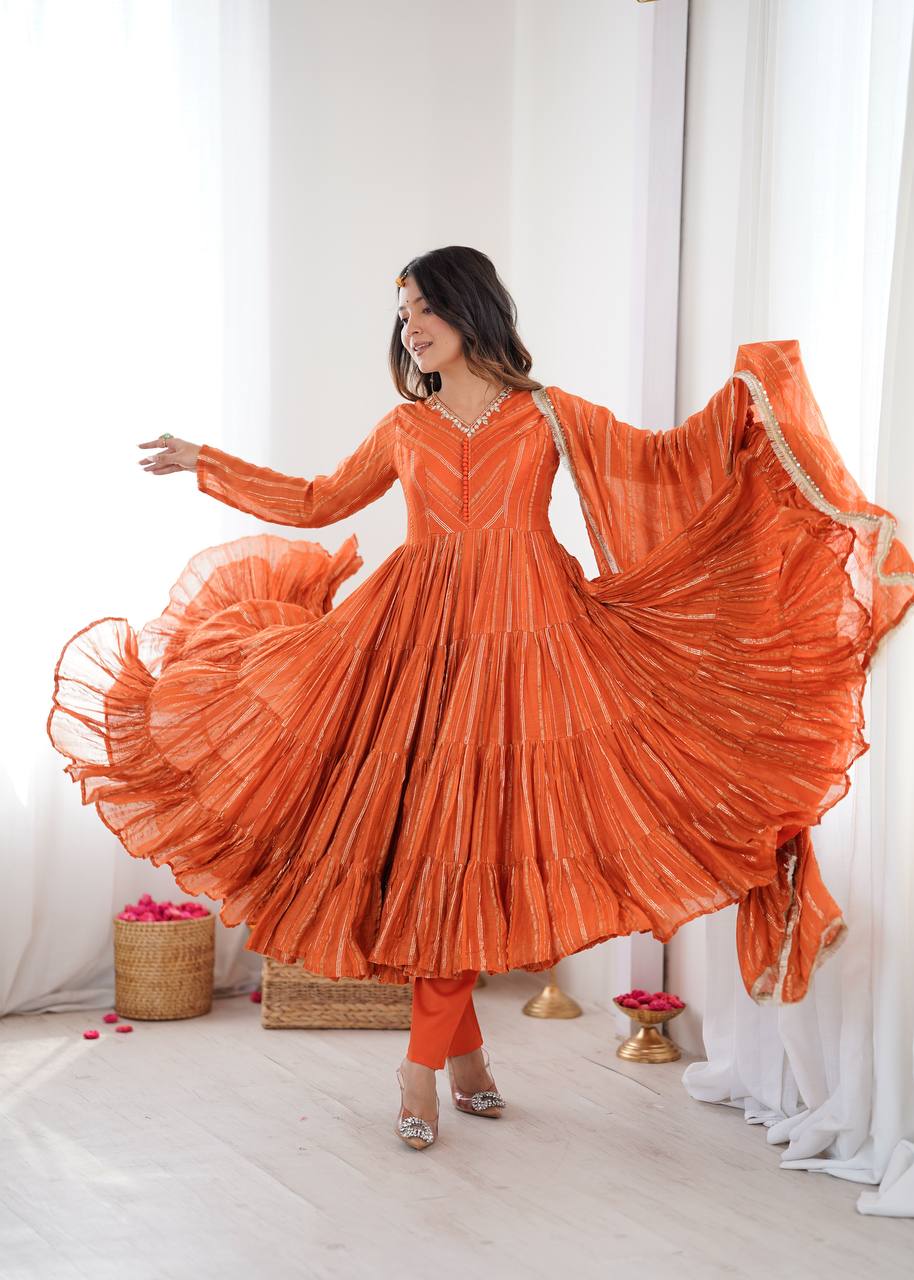 Twirl in Elegance: The Orange Delight