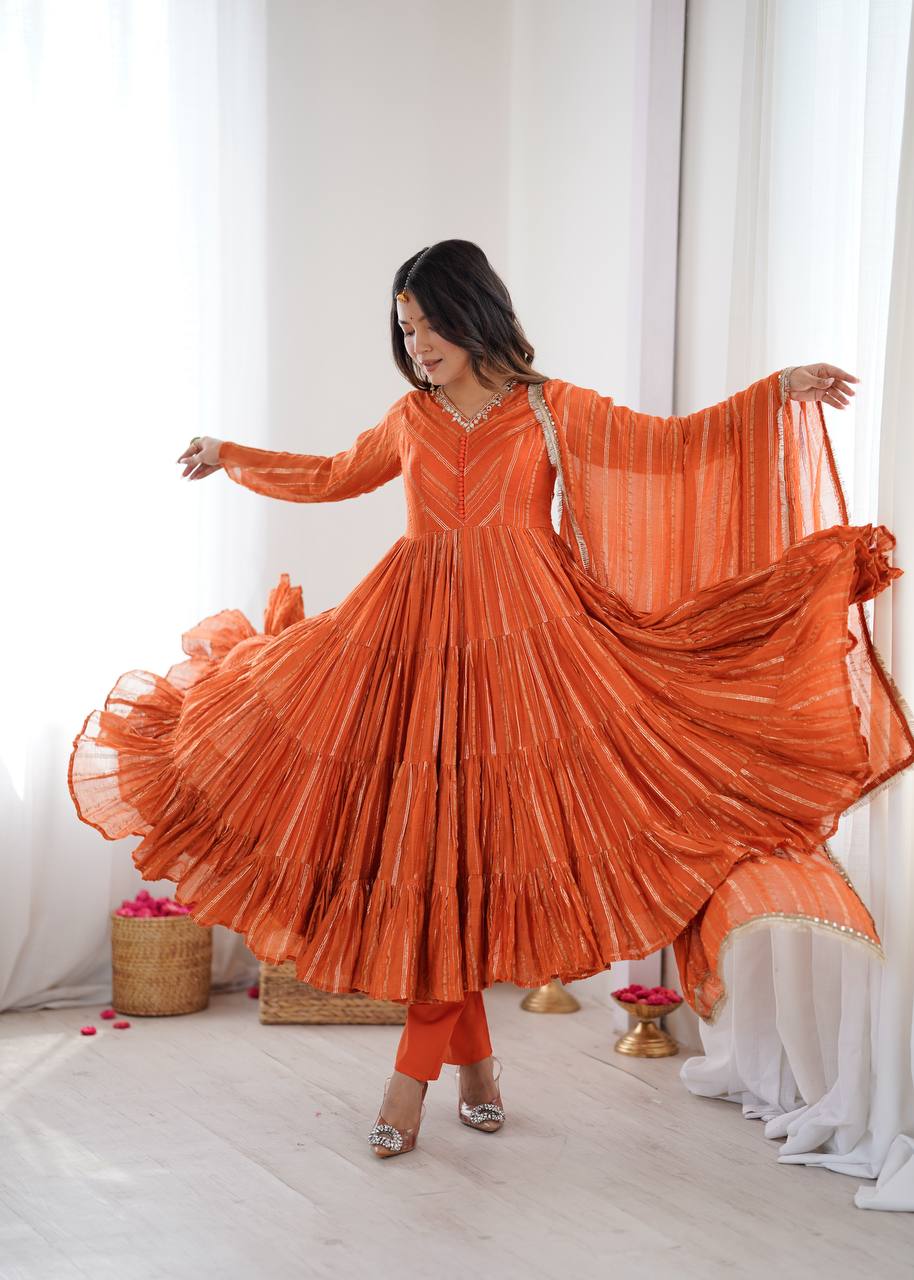 Twirl in Elegance: The Orange Delight