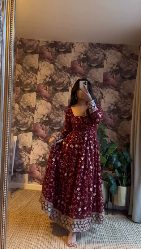 Timeless Beauty in Rich Burgundy Fabric