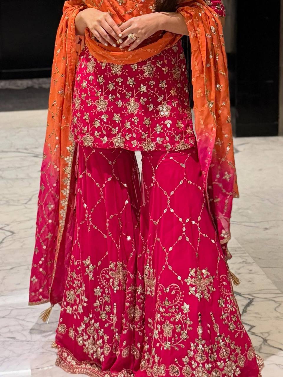 Radiant Elegance in Pink Attire