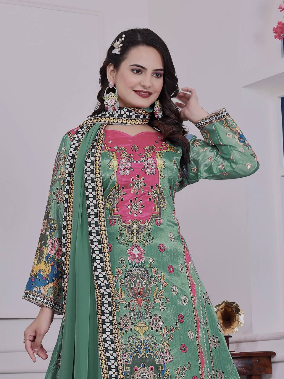 Floral Royal Bloom Printed Suit