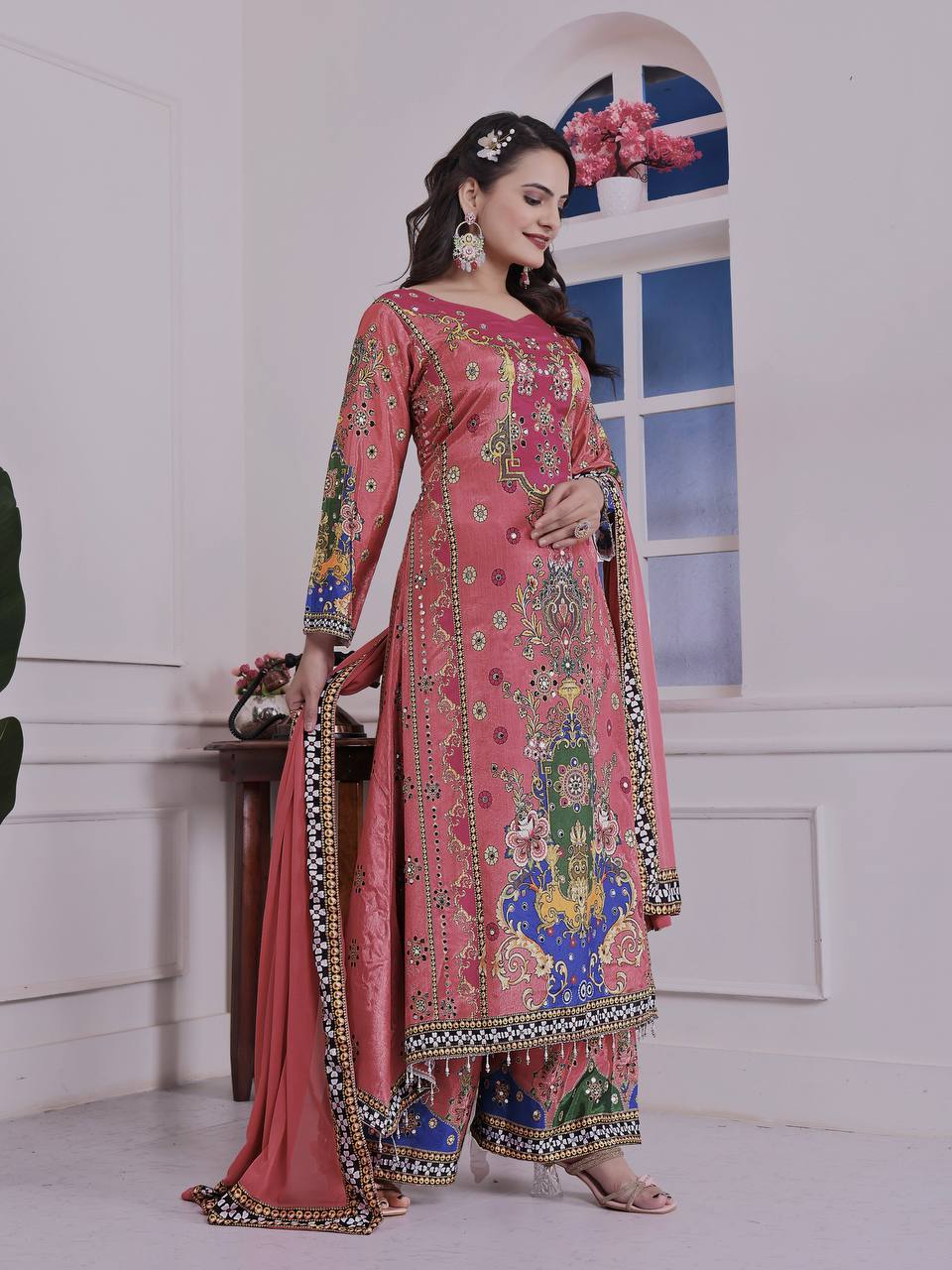 Floral Royal Bloom Printed Suit