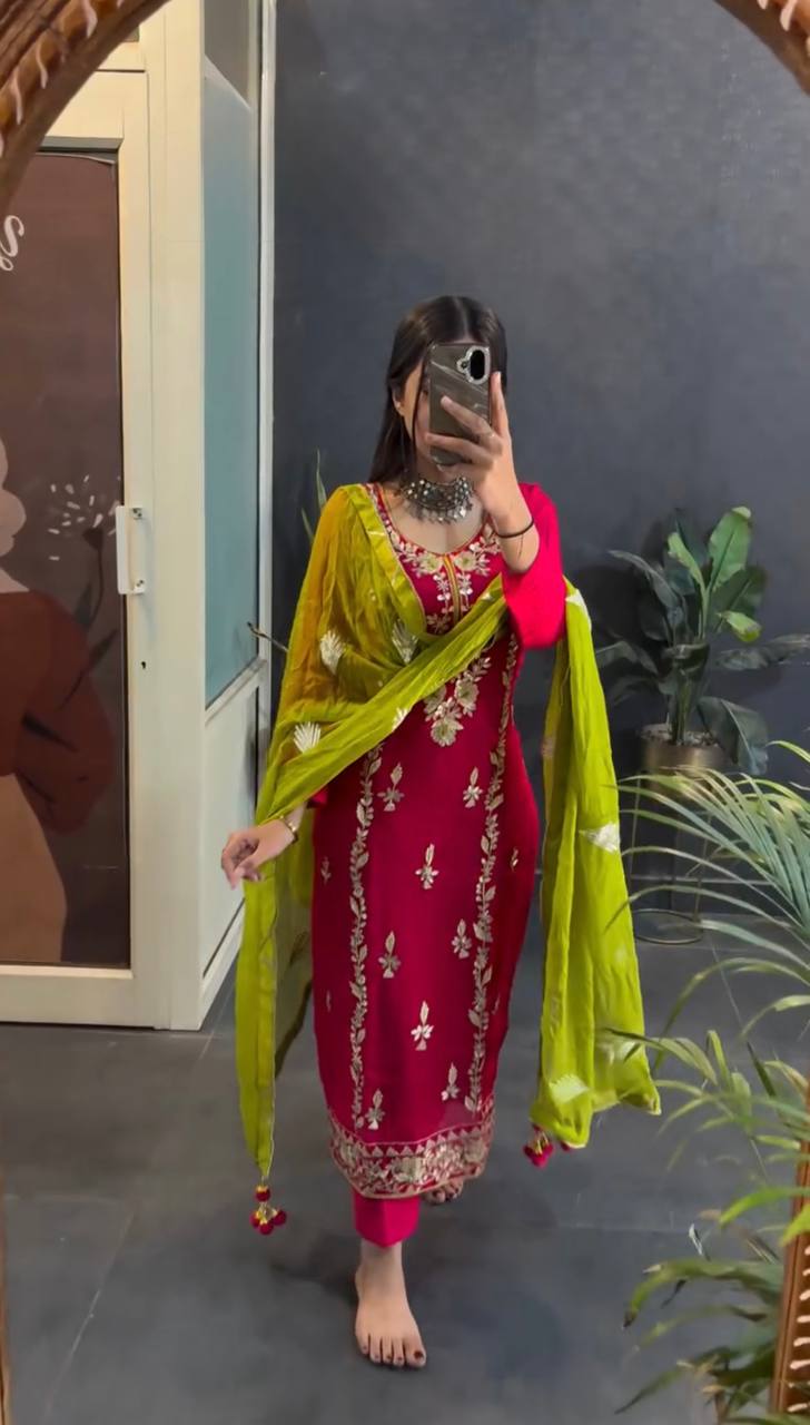 Party Wear Look Top-pent and Dupatta