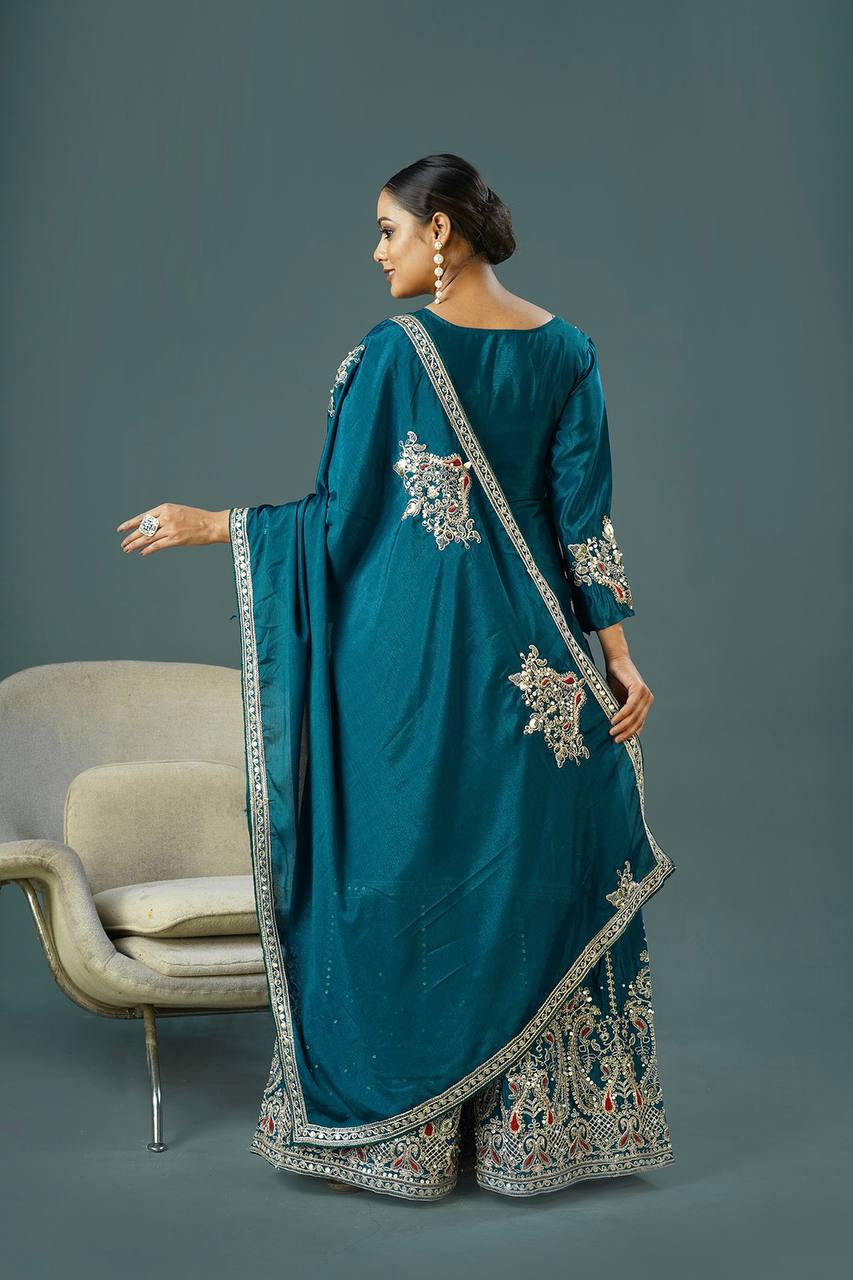 New Designer Collection In Pure Chinnon suit set