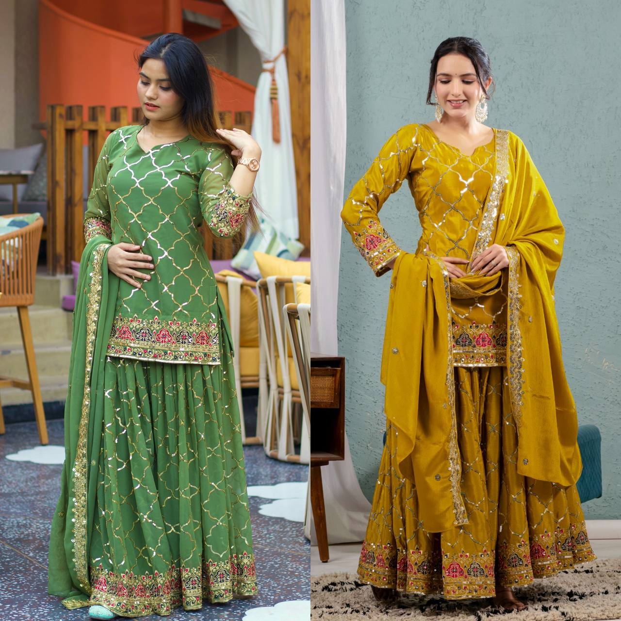 Launching New Designer Party Wear Look Top , Sharara Plazzo  and Dupatta