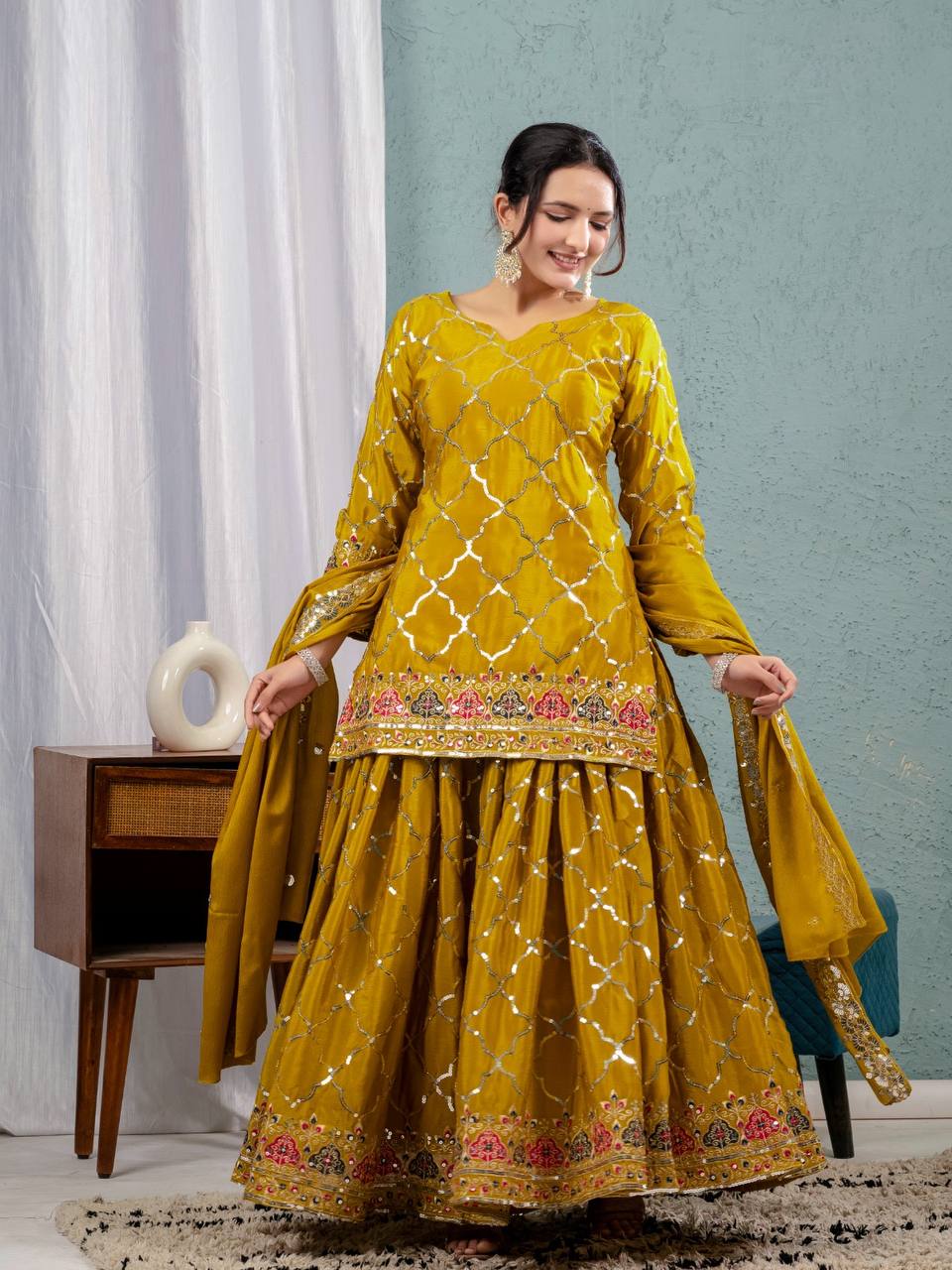 Launching New Designer Party Wear Look Top , Sharara Plazzo  and Dupatta