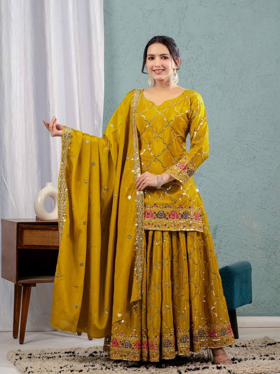 Launching New Designer Party Wear Look Top , Sharara Plazzo  and Dupatta