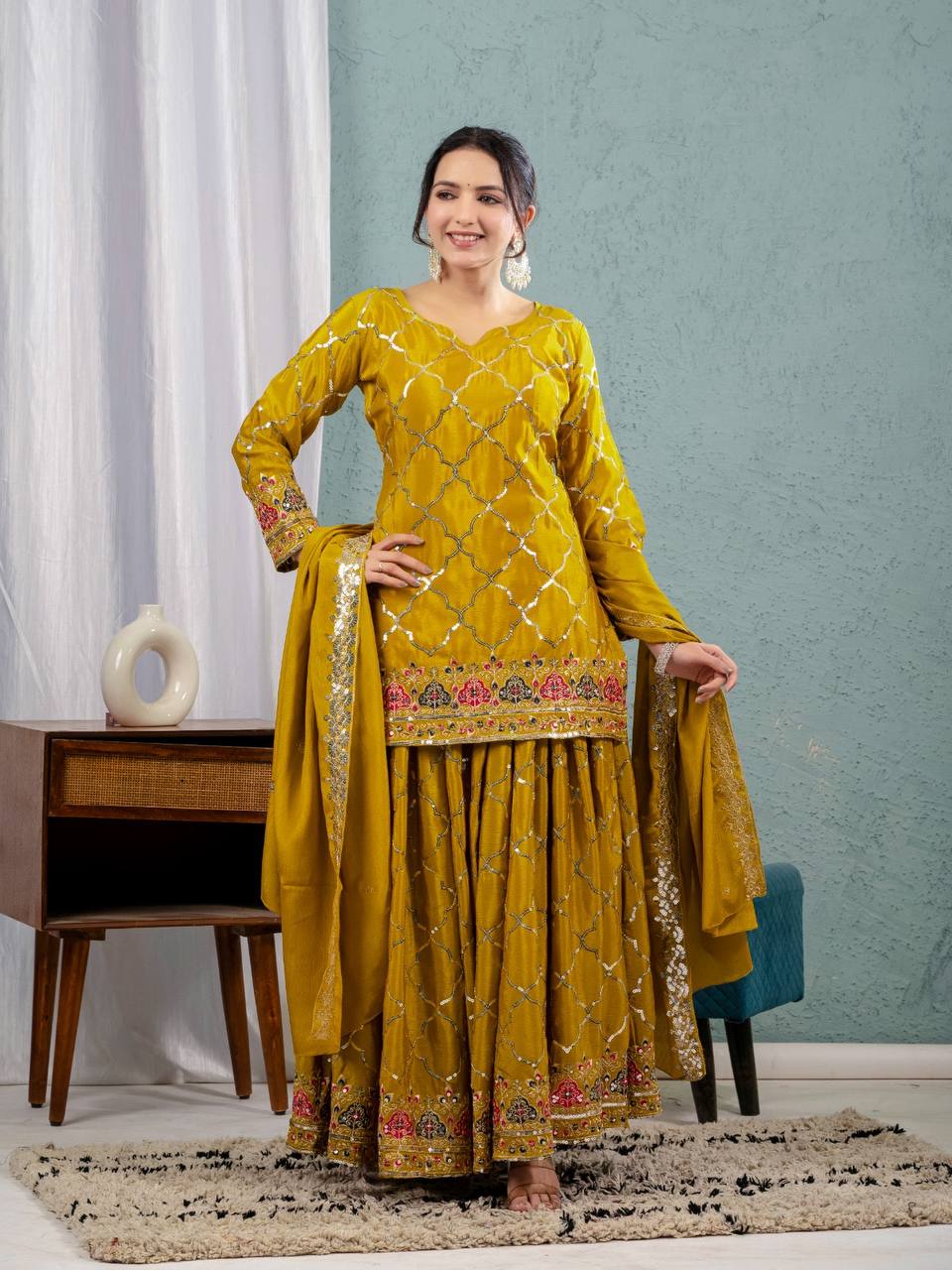 Launching New Designer Party Wear Look Top , Sharara Plazzo  and Dupatta