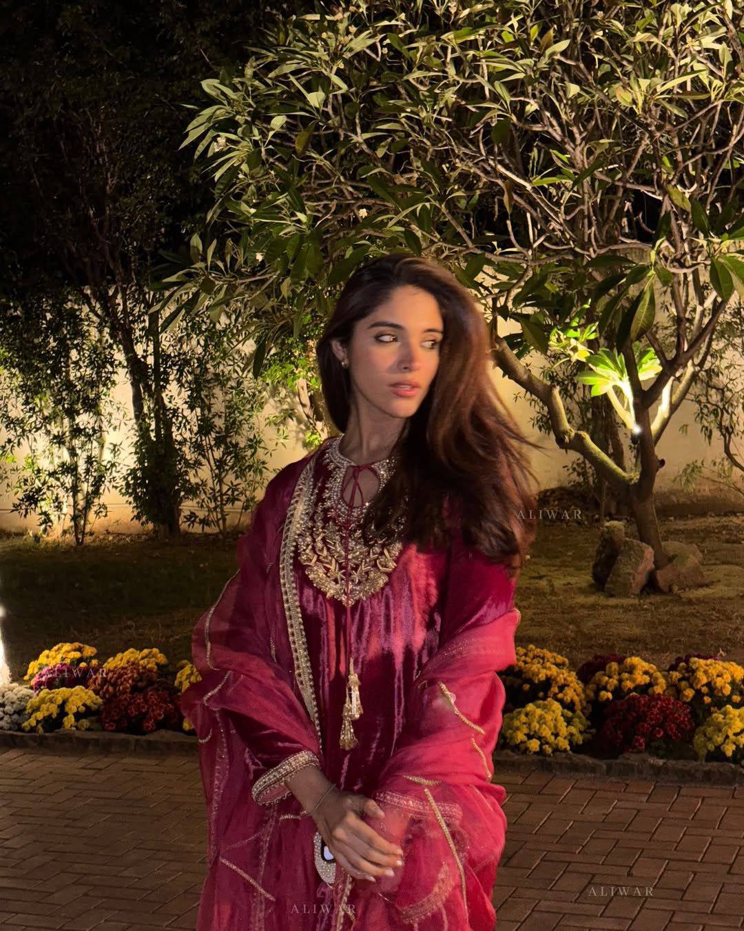 Glamorous Festive Look in Deep Red