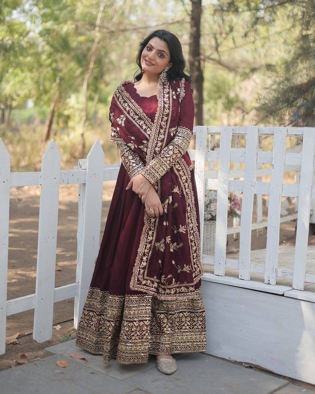 Party Wear Look Full Heavy Embroidery Sequence Work Gown