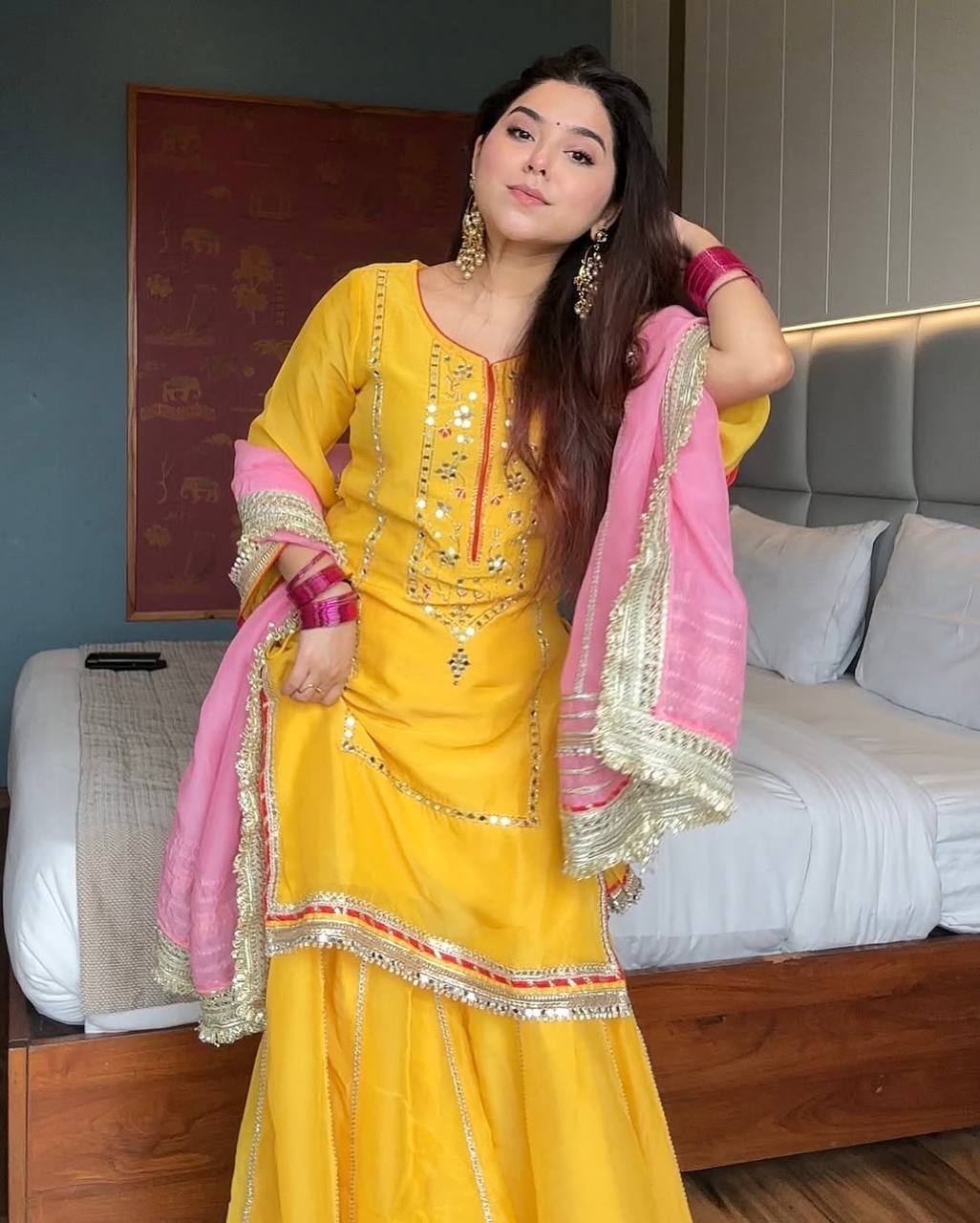 Radiant Elegance in Yellow and Pink