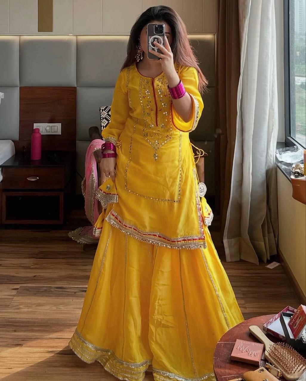 Radiant Elegance in Yellow and Pink