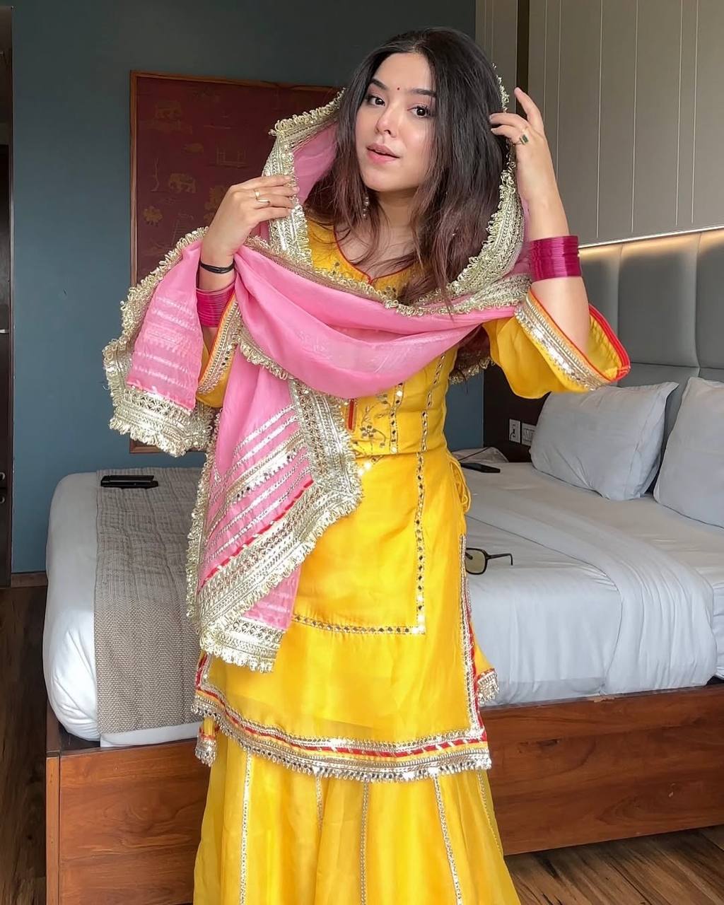 Radiant Elegance in Yellow and Pink