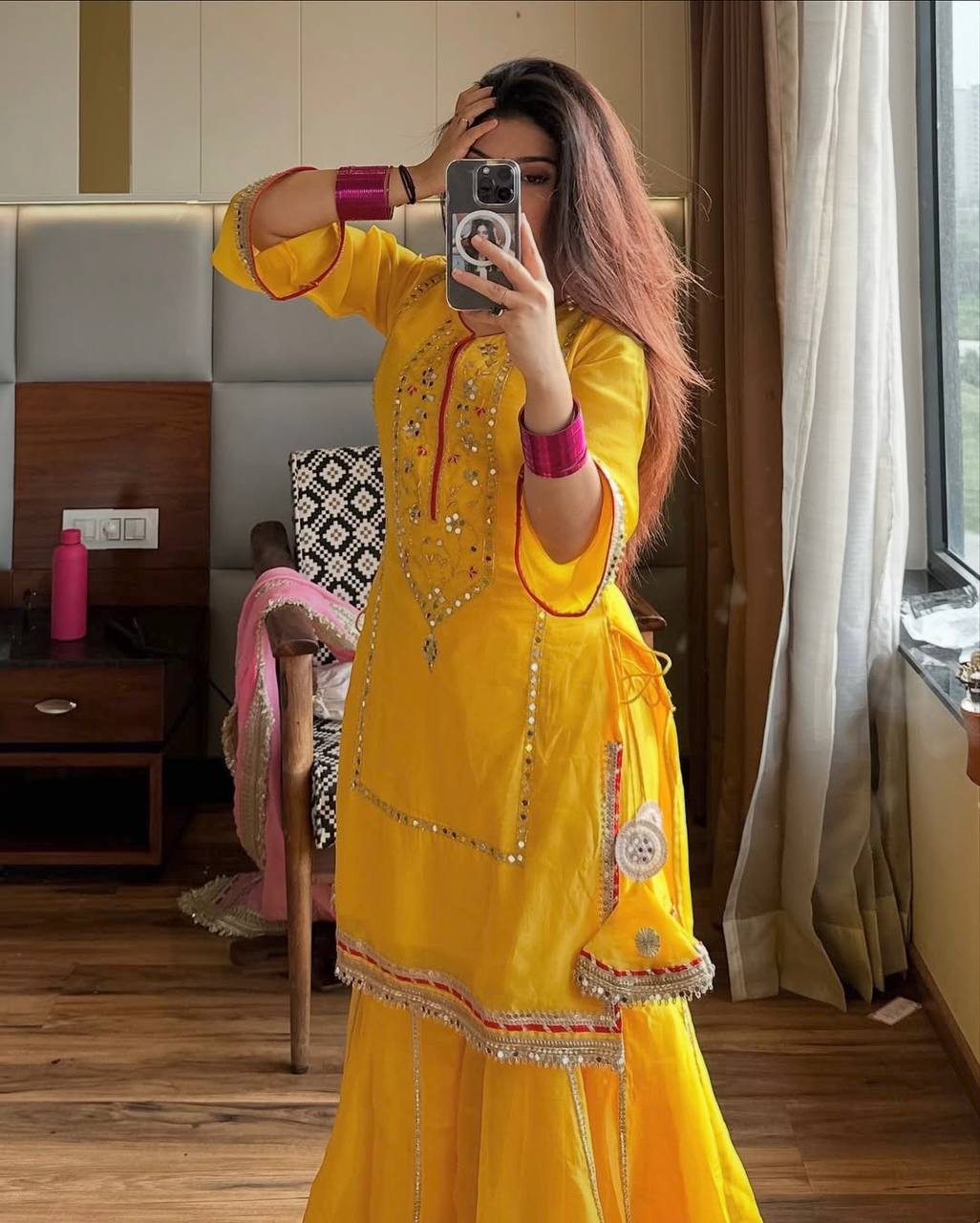 Radiant Elegance in Yellow and Pink