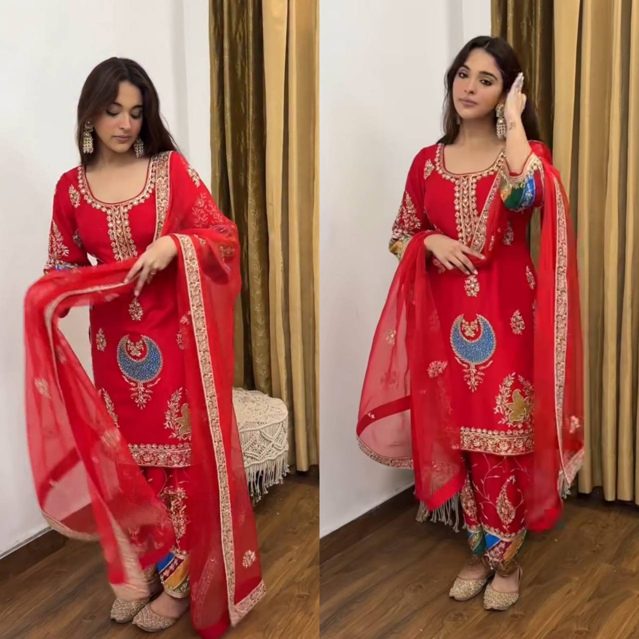 Cultural Splendor: Exquisite Red Outfit