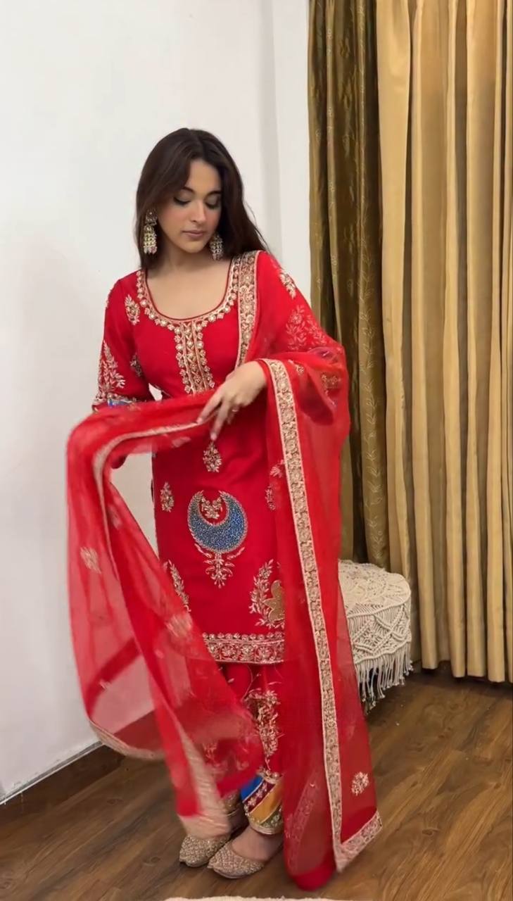 Cultural Splendor: Exquisite Red Outfit
