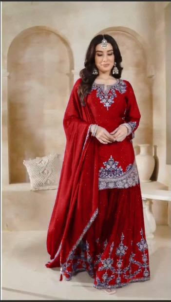 Royal Radiance A Majestic Purple Ensemble Embellished with Silver Elegance