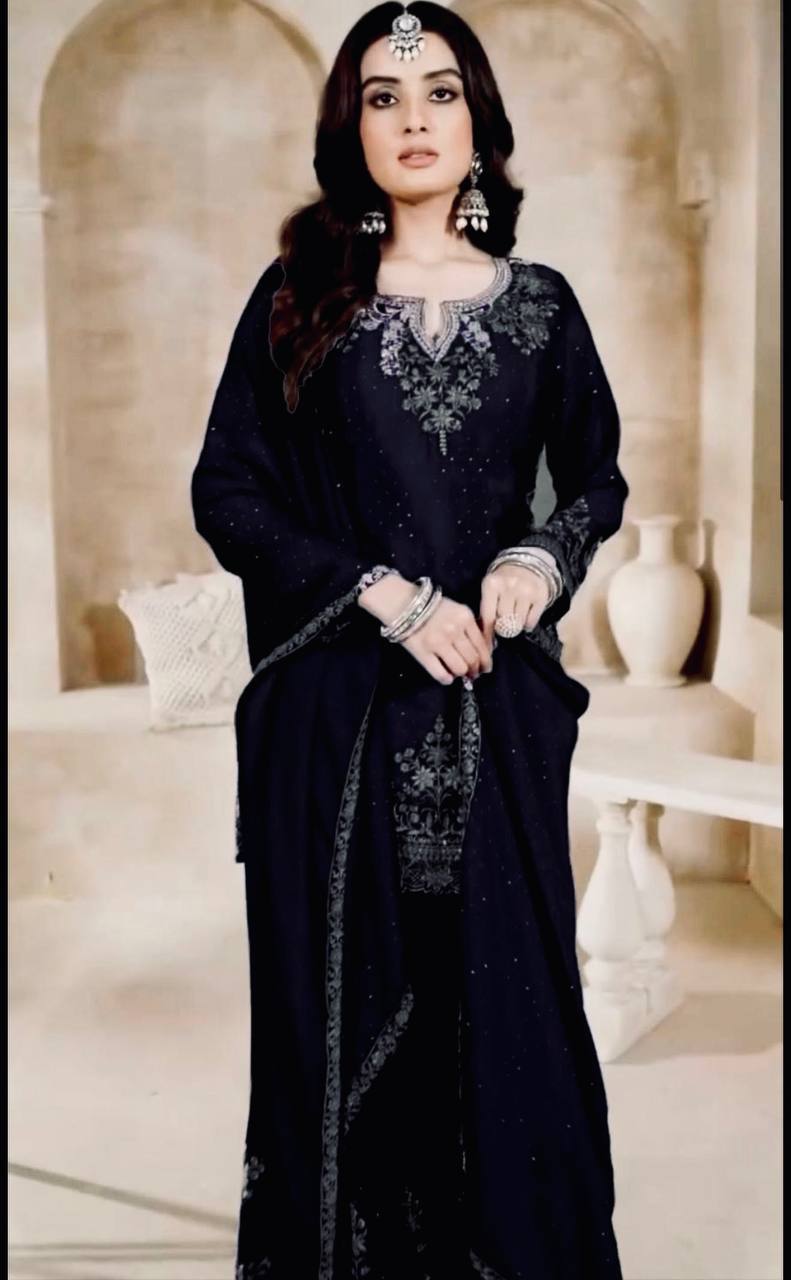 Royal Radiance A Majestic Purple Ensemble Embellished with Silver Elegance