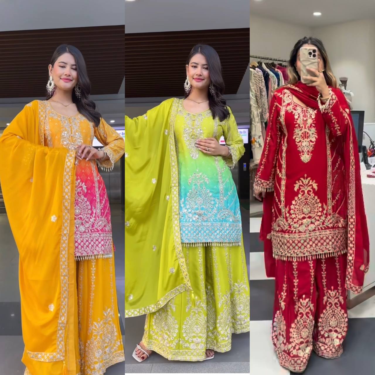 Radiant Traditions: Pakistani Suit Ensemble for Women in 3 colour