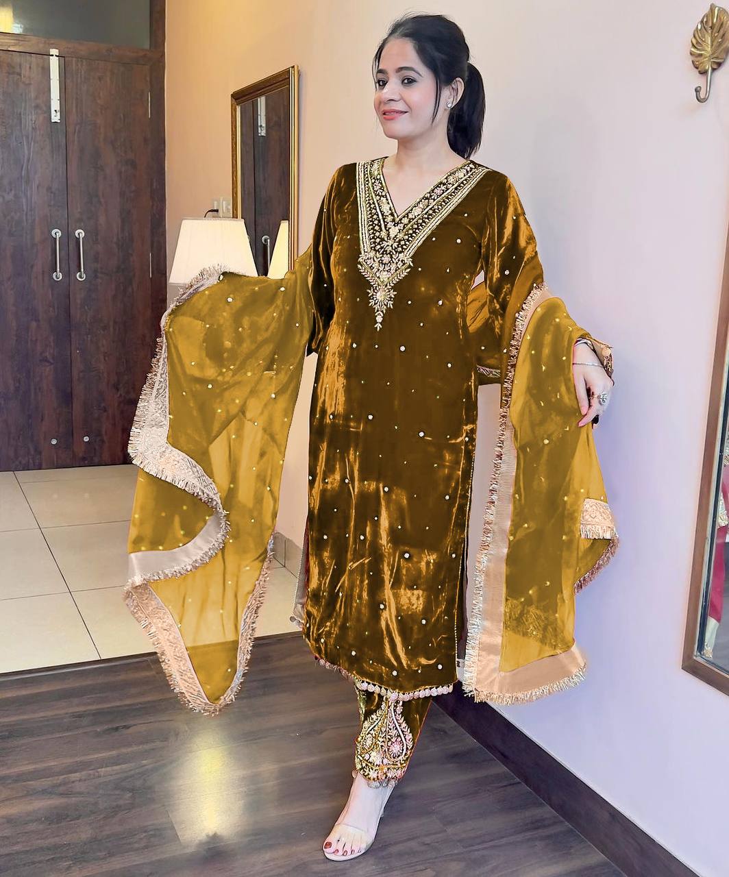 PREMIUM DESIGNER READYMADE TOP PLAZZO & DUPATTA