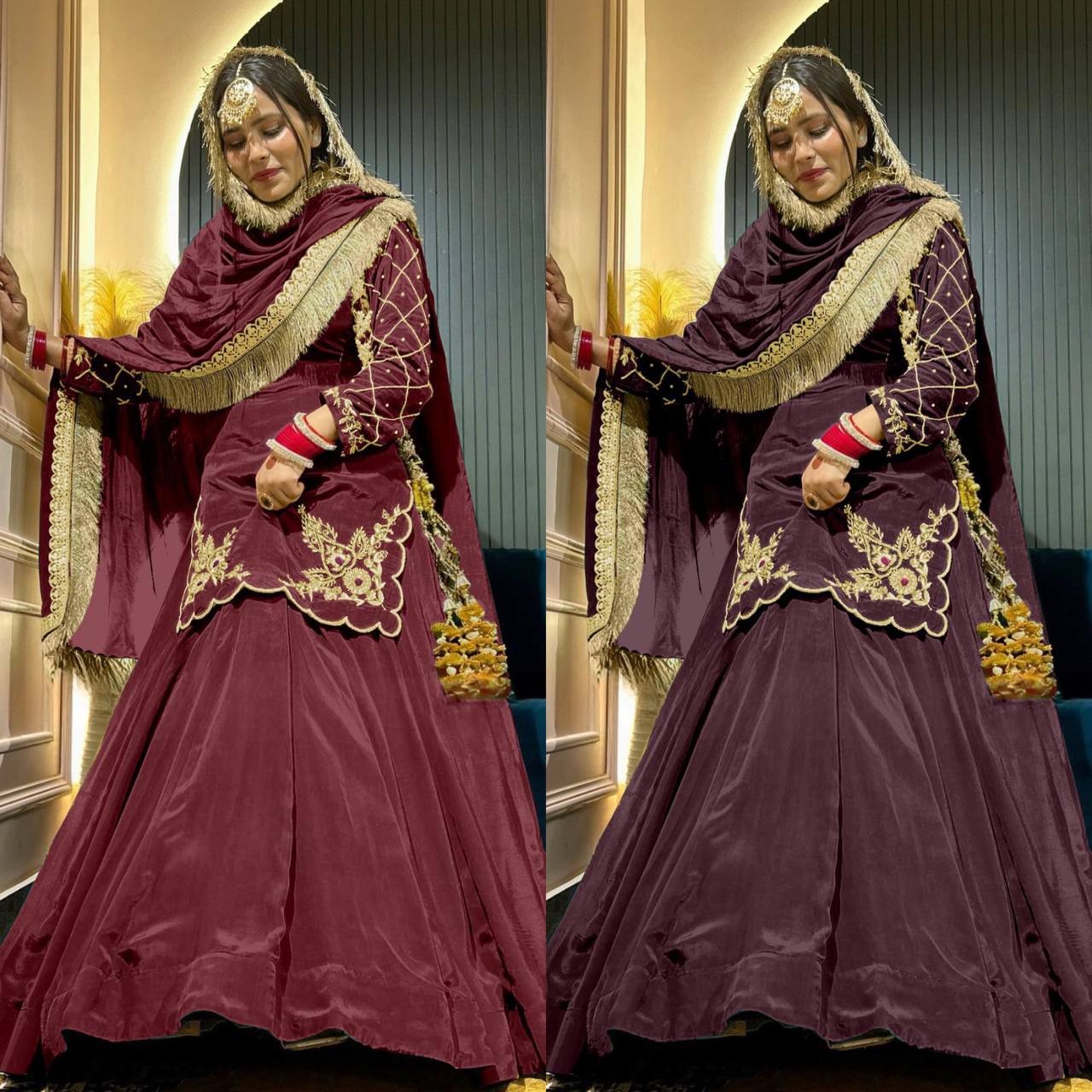 Regal Zari and Stone Embellished Hand work.