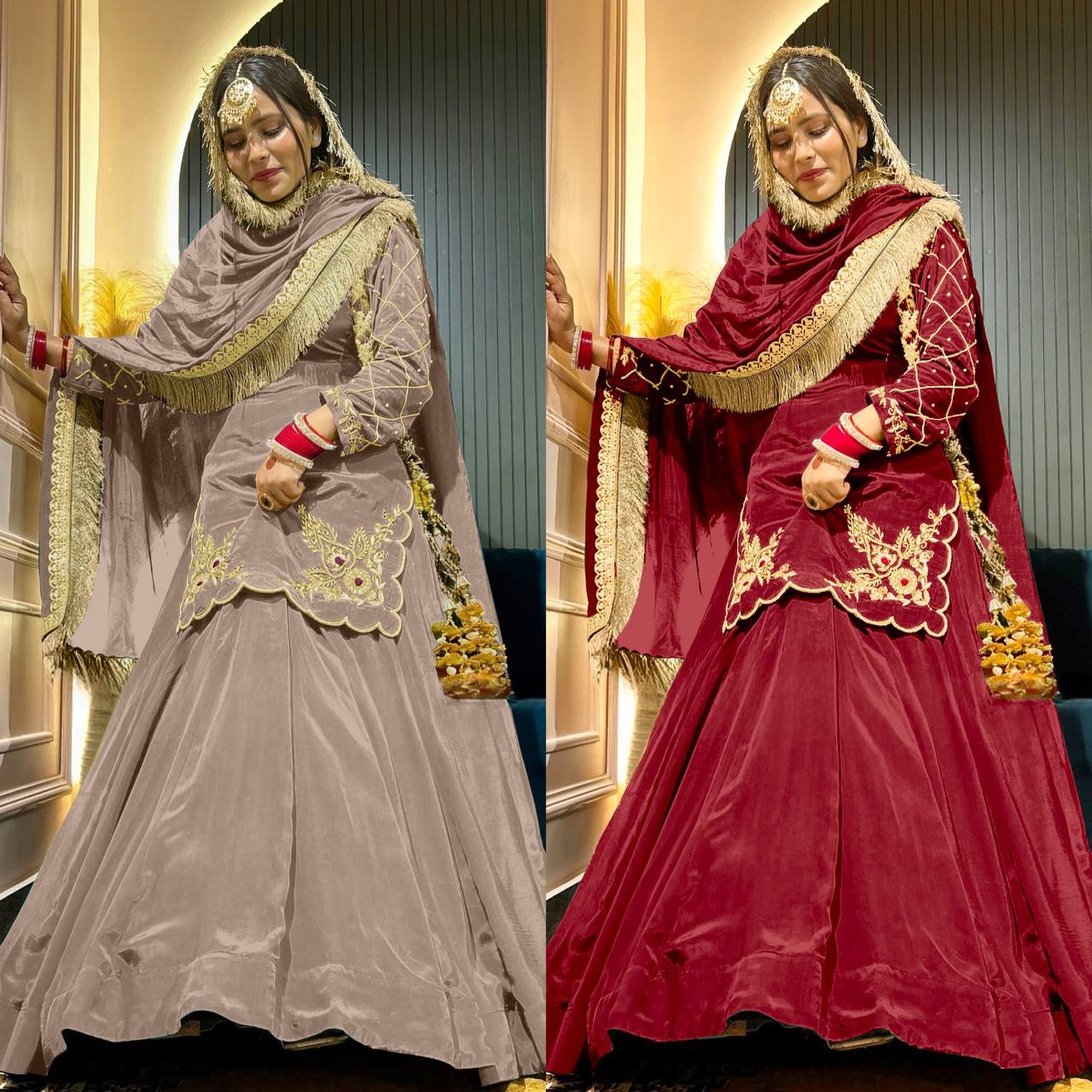 Regal Zari and Stone Embellished Hand work.