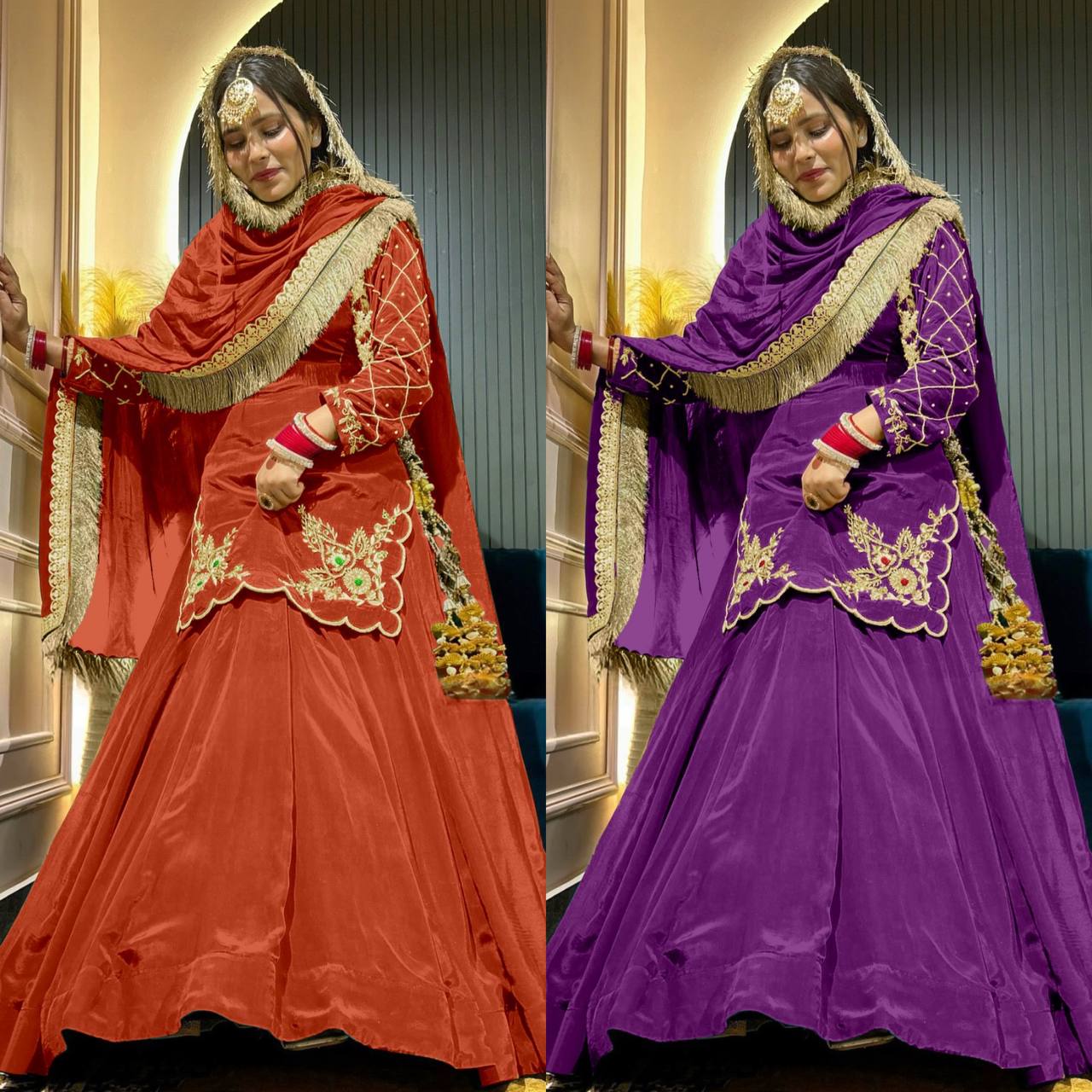 Regal Zari and Stone Embellished Hand work.