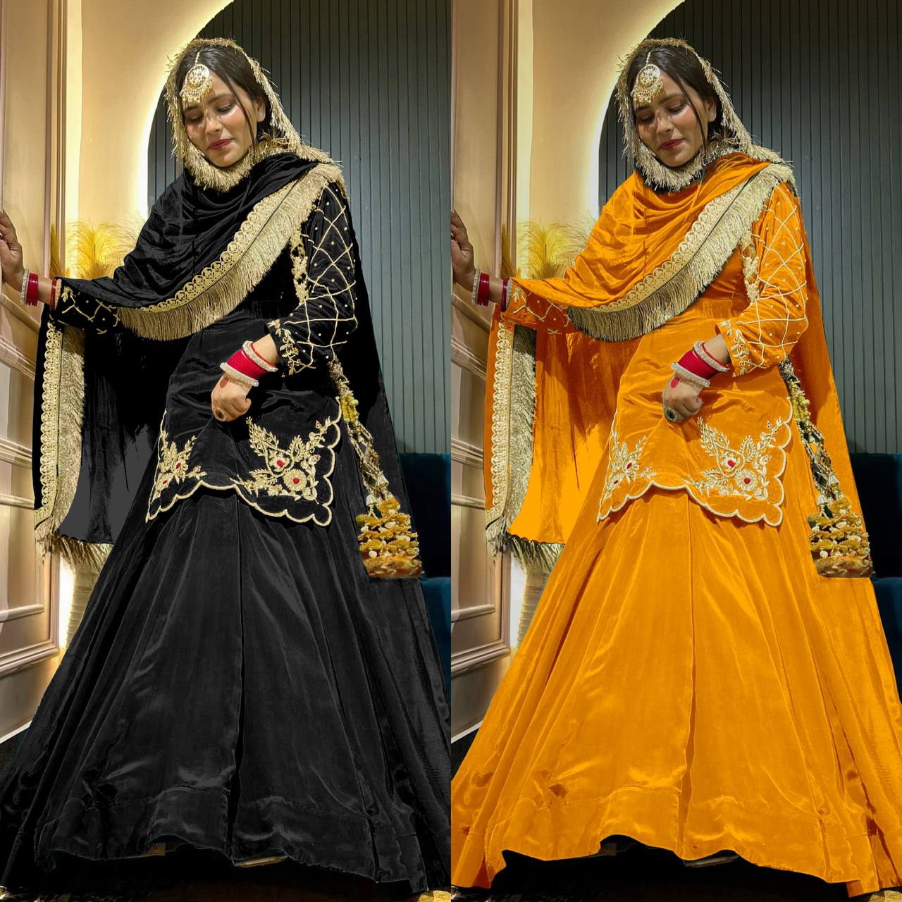 Regal Zari and Stone Embellished Hand work.