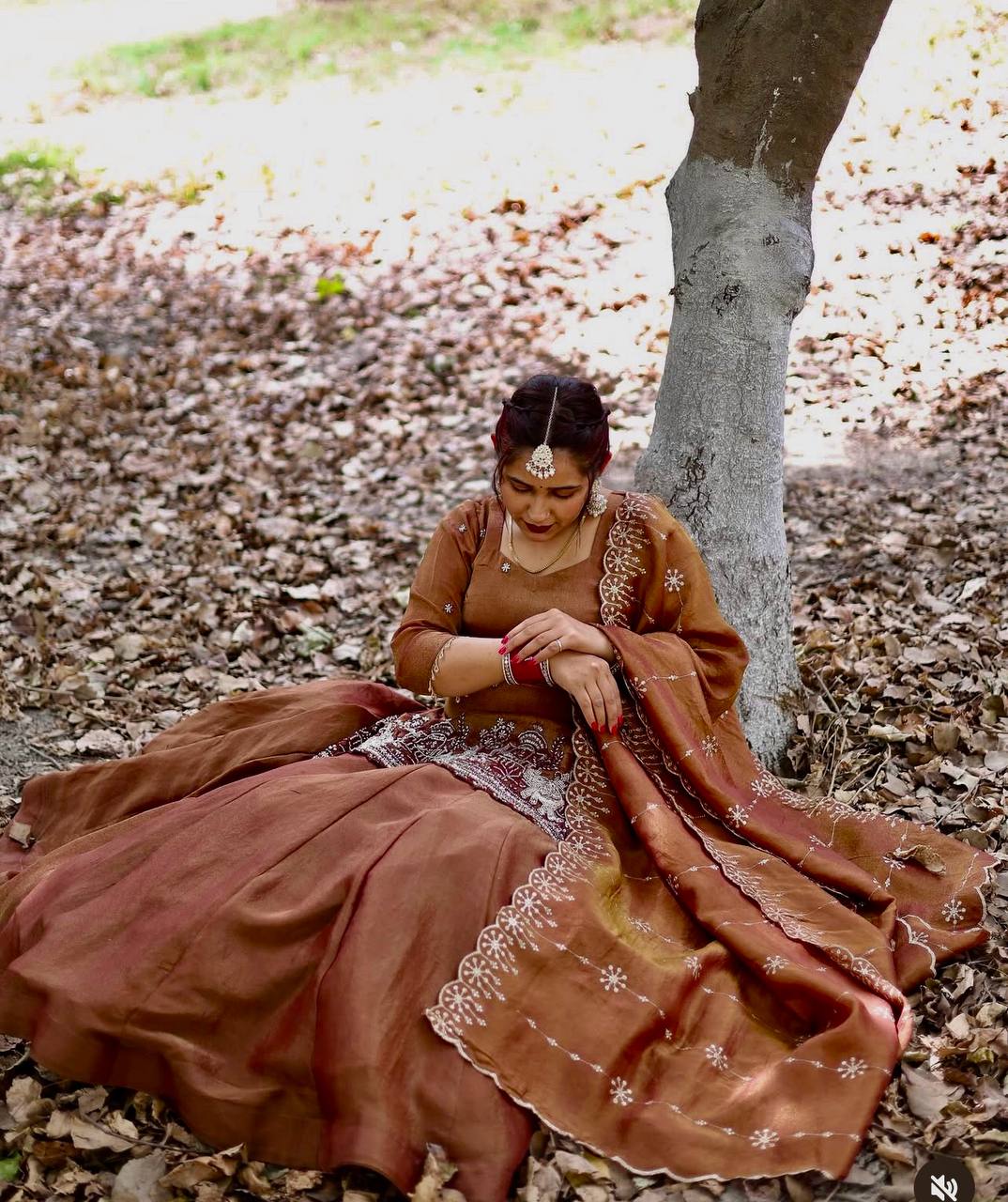 A Brown Embroidered Silk Suit