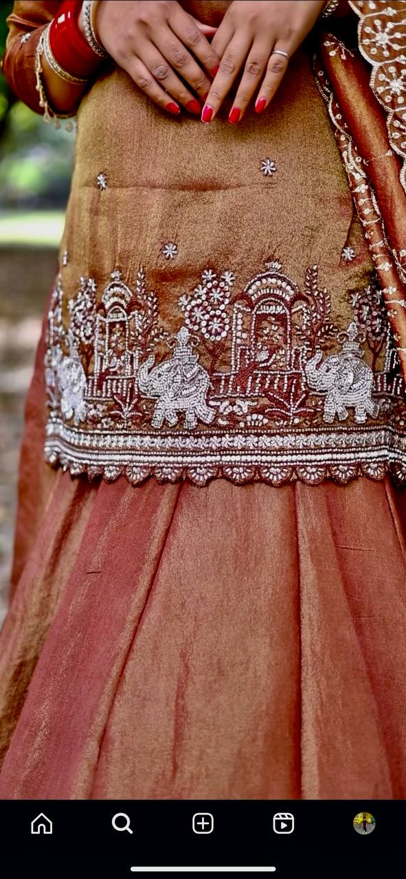 A Brown Embroidered Silk Suit