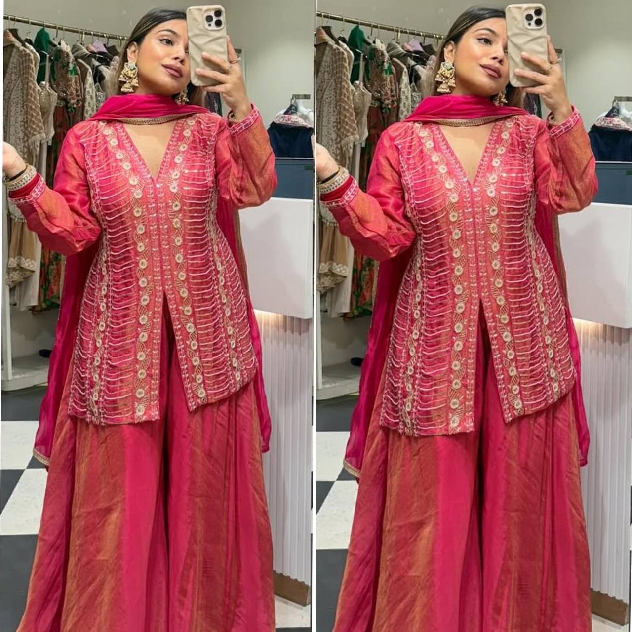 Radiant Pink Attire for Special Moments