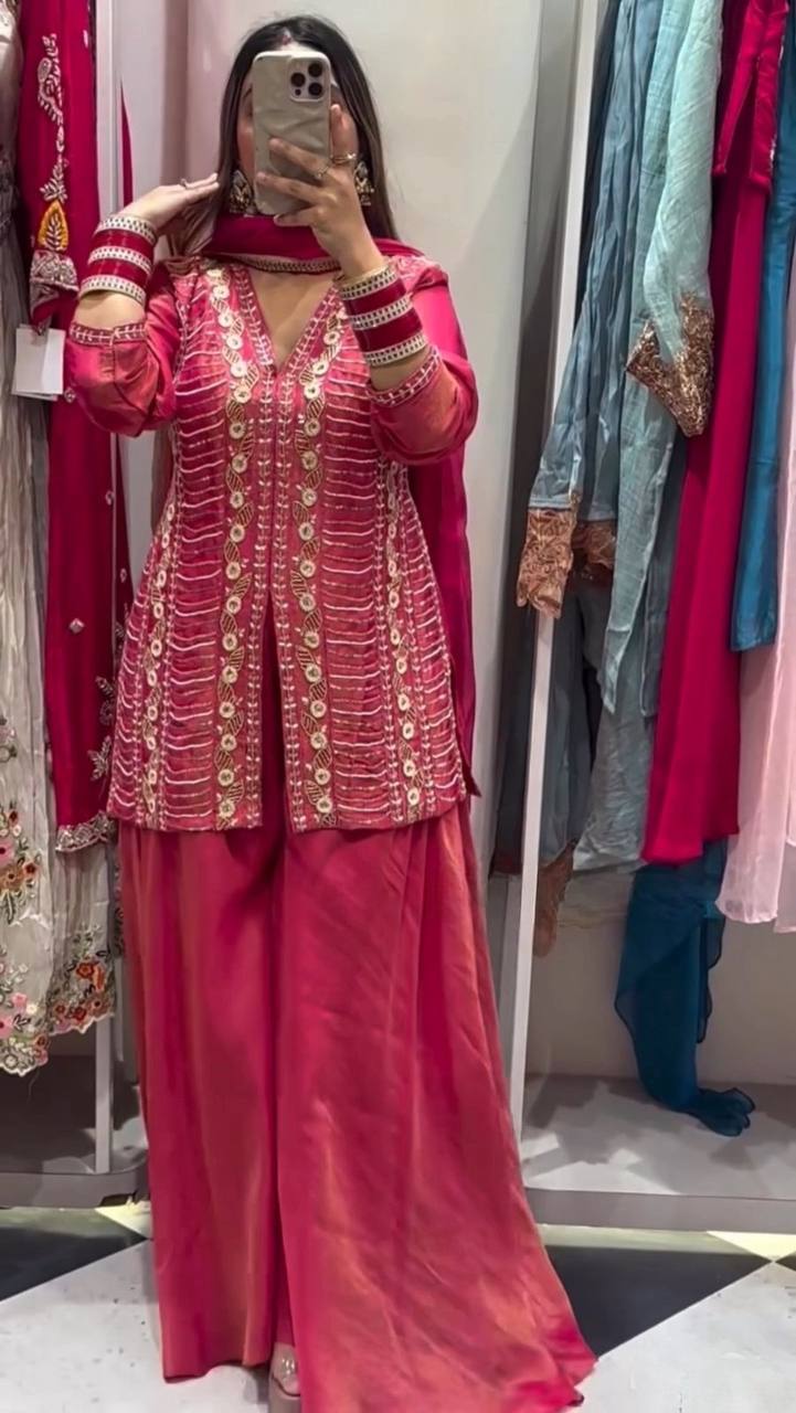 Radiant Pink Attire for Special Moments