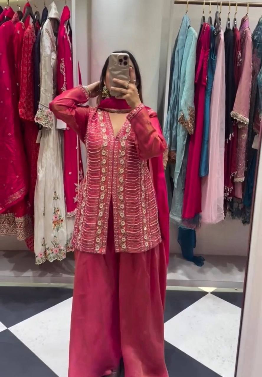 Radiant Pink Attire for Special Moments