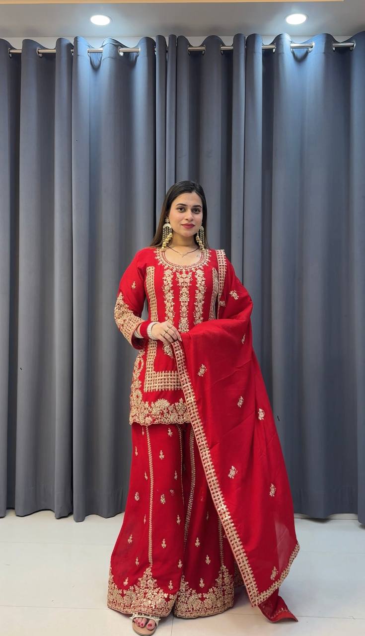 Celebrate Culture with Stunning Red Ensemble