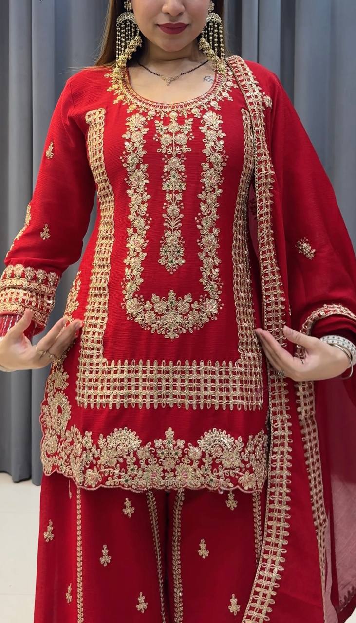 Celebrate Culture with Stunning Red Ensemble