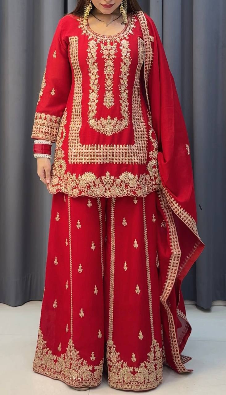 Celebrate Culture with Stunning Red Ensemble