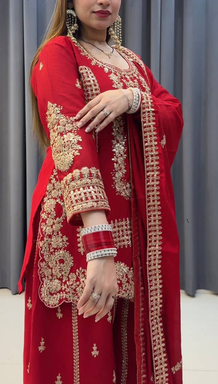 Celebrate Culture with Stunning Red Ensemble