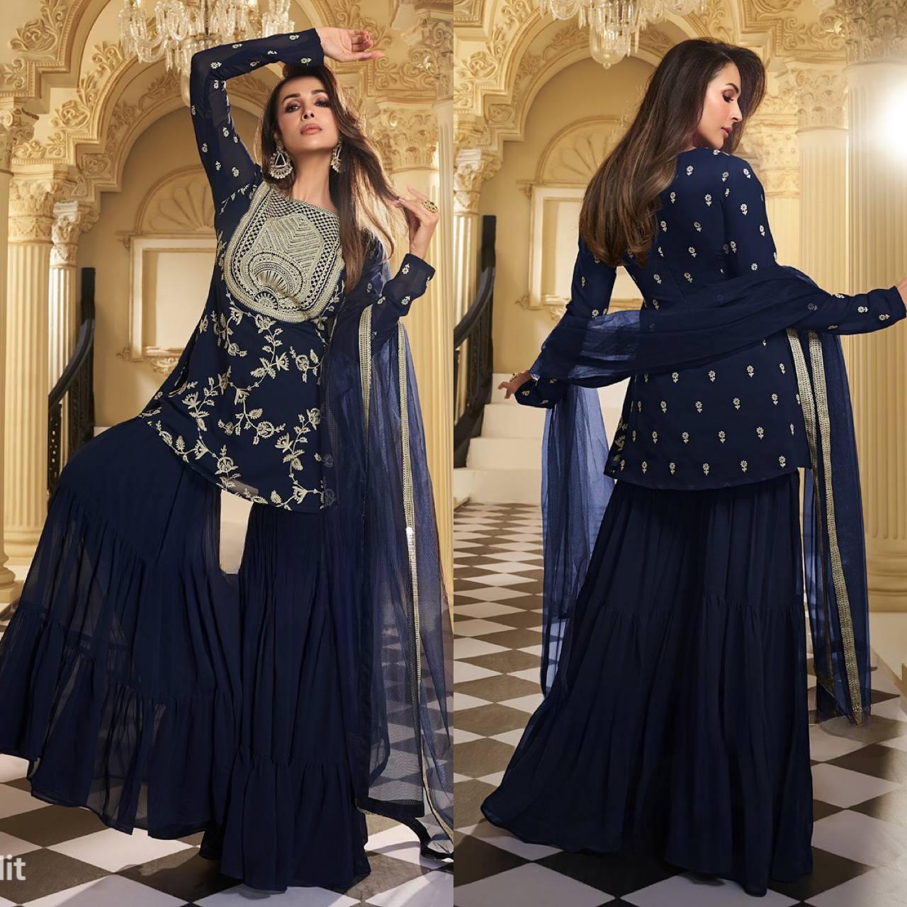 Launching New Designer Party Wear Look Top , Sharara Plazzo  and Dupatta